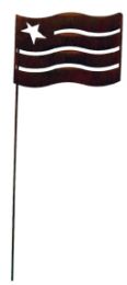 Flag - Rusted Garden Stake Small
