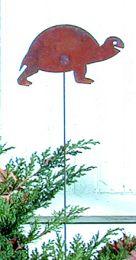 Turtle - Rusted Garden Stake