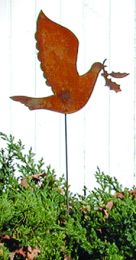 Dove - Rusted Garden Stake