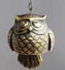 Indoor/Outdoor Decor Bronze Windchime Owl Wind Bells
