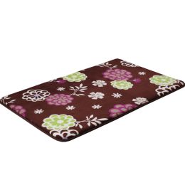 Absorbent Non-slip Door Mat Entry Mats Doormat Floor Carpet Rug, Flowers, Coffee