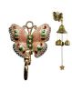Indoor/Outdoor Decor Pink Butterfly Hook Bronze Wind chime/ Doorbell