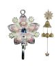 Indoor/Outdoor Decor Light Grey Beads Flower Hook Bronze Wind chime/ Doorbell