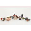 Lazy Cat in Fireplace Mini Figurines for Pot Plant, Plant Decor