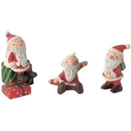 Set of 3 Santa Clause Figurines for Pot Plant, Plant Decor