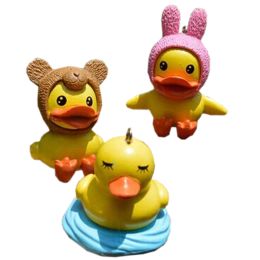 Set of 3 Creative Pretty Lovely Mini Swim Duck Figurines for Pot Plant 3CM