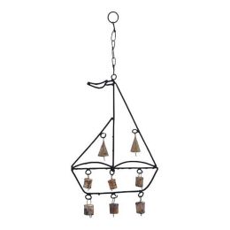 Durable and Rustproof Metal Boat Wind Chime with Sail Boat Design Brand Woodland