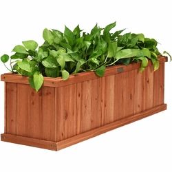 3' x 3" Wooden Decorative Planter Box for Garden Yard and Window