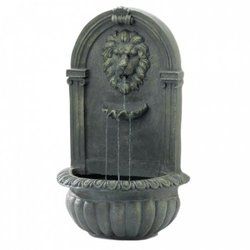 Mossy Green Lion Wall Fountain